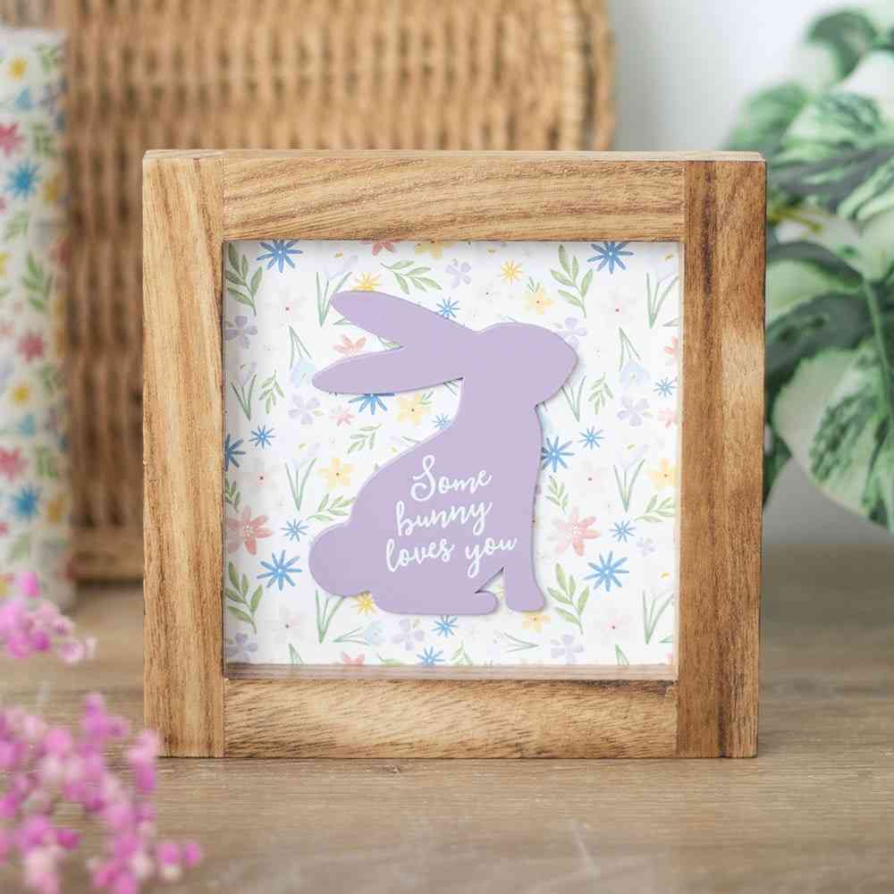 Something Different - Some Bunny Loves You Wooden Afbeelding met lijst - Multicolours